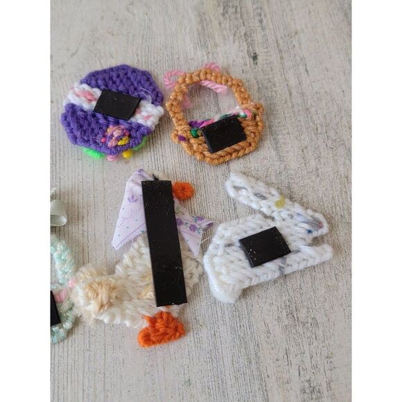 Crochet fridge magnet Easter spring set duck bunny egg basket - Picture 7 of 7